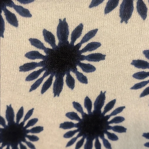 LOFT Cream and Navy Floral Button Front Cardigan - Picture 6 of 6